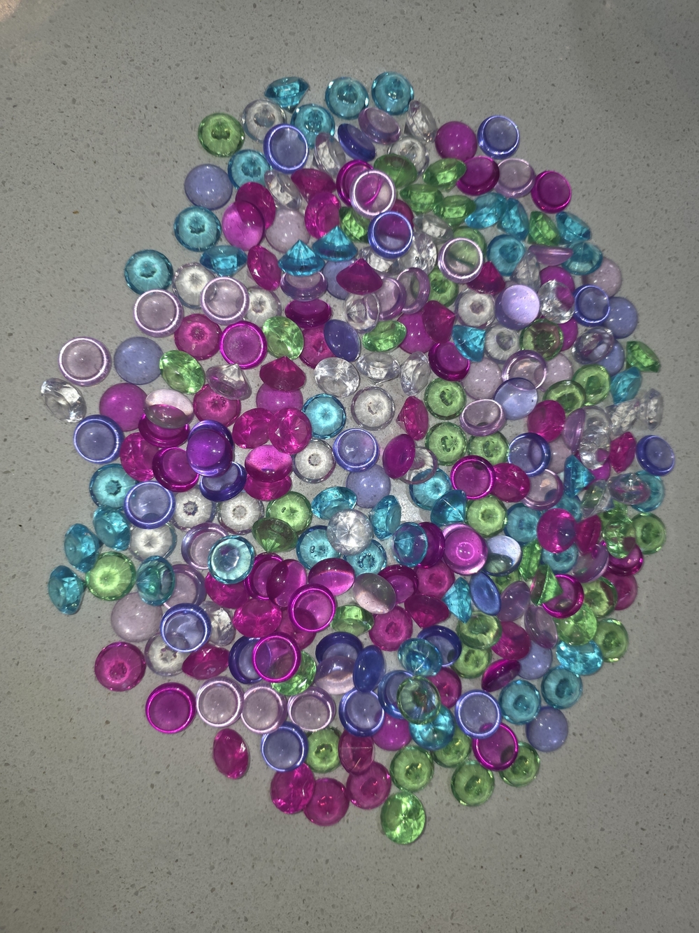 Assorted Flatback Acrylic Gems - Multicolor Mix
